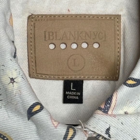 BLANKNYC Women's Jacket Size‎ L Patchwork Paisley Print Denim - Picture 4 of 8